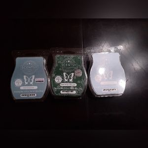 Scentsy Wax Bars Sweet Orange & Evergreen, Enchanted Mist, and Polar Bear Hug